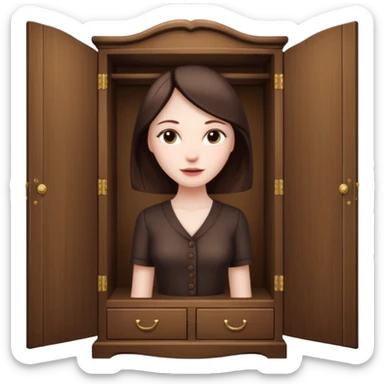A character from the fairy tale Beauty and the Beast: the lady who was turned into a wardrobe by magic. She retains the wardrobe's original form and has an anthropomorphic face. sticker