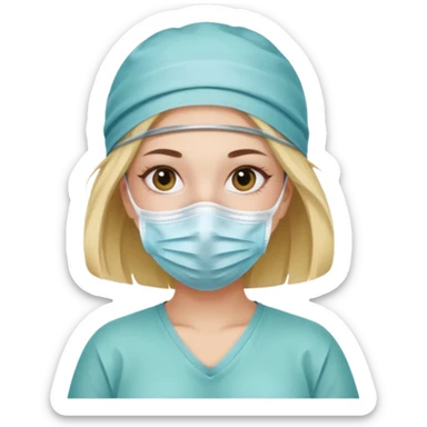 a girl wearing surgical mask sticker