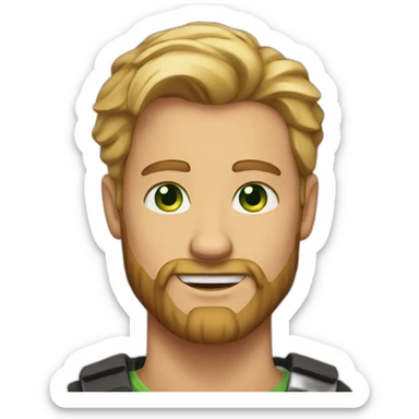 handsome man with blond green eyes and beard sticker