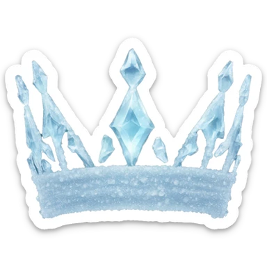 a majestic crown made out of ice crystals sticker