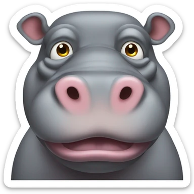 Ugly hippo sticker