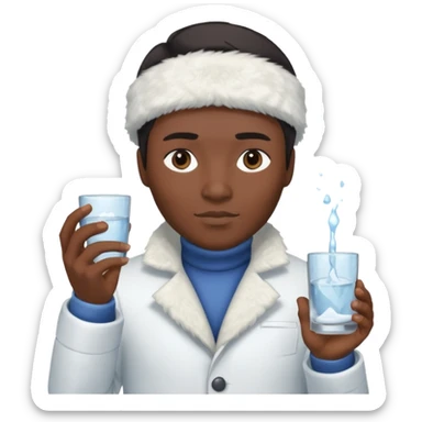 Antarctica person, eskimo glass, white coat sticker