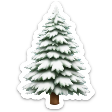  actual white fir christmas tree isolated.  sticker