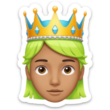 A stylish teen wearing a neon plastic crown for fun.

























 sticker
