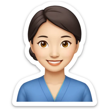 smiling Chinese woman sticker