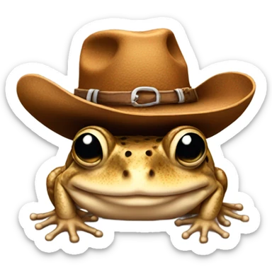 Toad wearing cowboy hat sticker