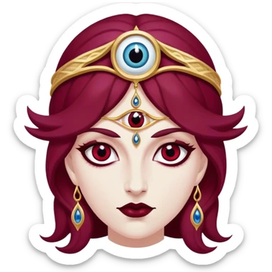 Triple Goddess of the Evil Eye burgundy sticker