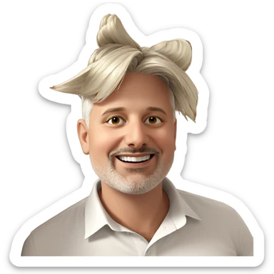 smiling male in white shirt sticker