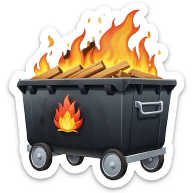 Flaming dumpster fire with "Indian bureaucracy" at the center. sticker