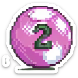 pink billiard ball with the number 23 sticker