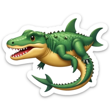 Cocodrilo con piernas de tiburón y orejas de perro sticker