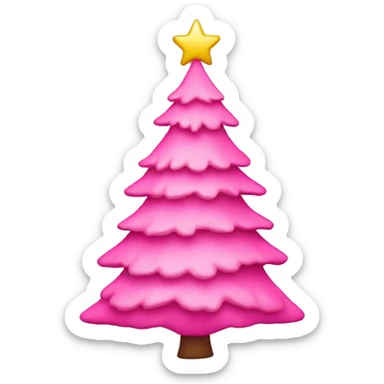 pink christmas tree  sticker