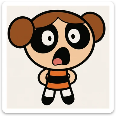 Change the expression to a surprised face, keeping the original cartoon style and quality. sticker