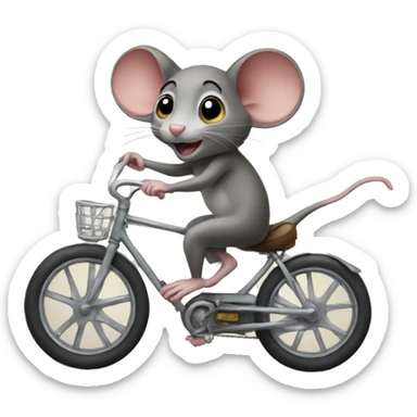 Mouse on a bike sticker