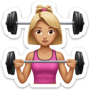 girls lifting weights sticker