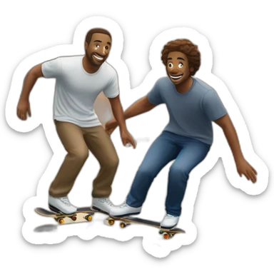 desmund burrows skating with russell kern in downtown la sticker