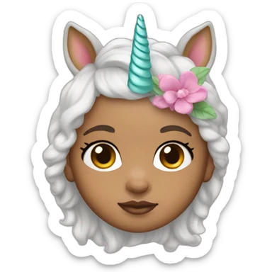 Light skin Newborn with unicorn headband sticker