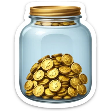 jar with a few coins sticker