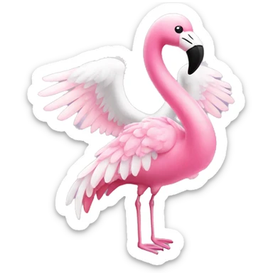 Angel flamingo that sparkles  sticker