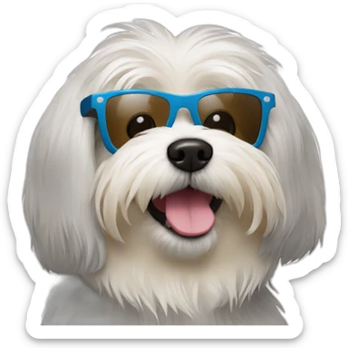Havanese dog wearing sunglasses  sticker