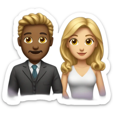 Dynamic duo man and woman sticker