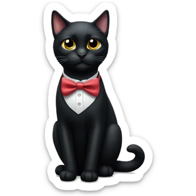Black cat with bowtie sticker
