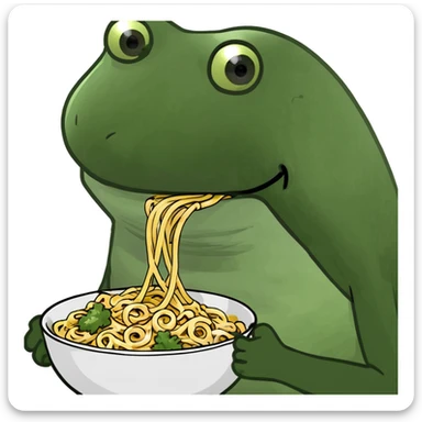 bufo eating noodles sticker