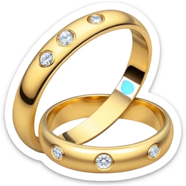 wedding rings, one ring for woman with diamond, second ring for man without diamond sticker
