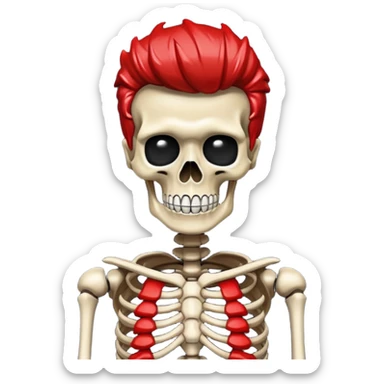 Rick Astley as Absolutely Corrupted Broken Flashing Red Skeleton Wojak and the background is pitch black sticker