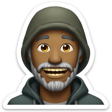 homeless man with golden teeth sticker