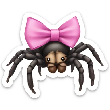 tarantula wearing a pink bow sticker