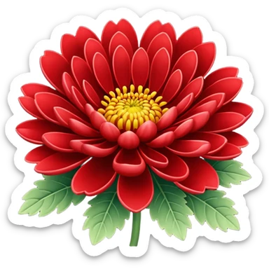 chrysanthemum flower red sticker