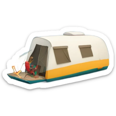 camper on the lake sticker