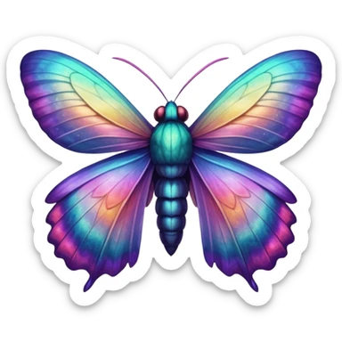 Fuzzy iridescent moth  sticker