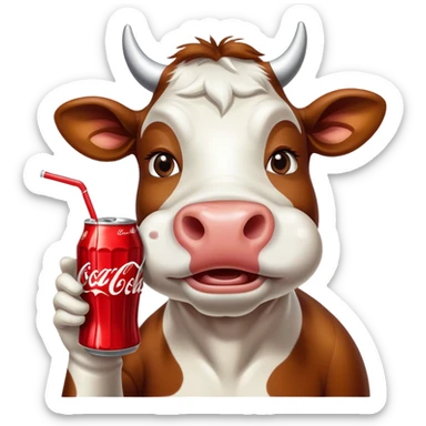Cow in miami with Coca cola sticker