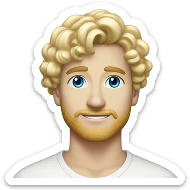 full body light curl blonde 30yo man blue eyed pale skin sticker