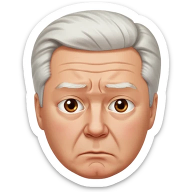 Very sad realistic Sergey Sobyanin, mayor of Moscow, looking upset and disappointed, expressive face sticker