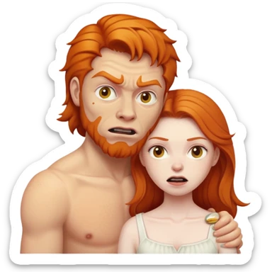 A ginger girl killing an ugly man sticker