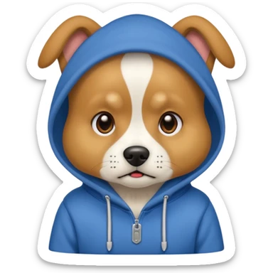 dog wearing hoodie sticker