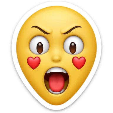 emoji screaming in fear with heart eyes  sticker