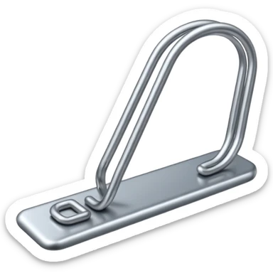 Realistic, silver paper clip sticker