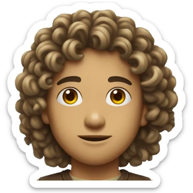 Joven mulato con rizos fumando sticker