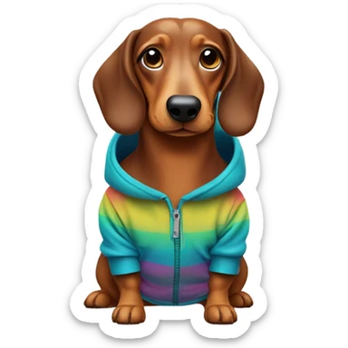 Sausage dog with hoody sticker