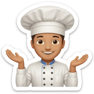 Cook Man face and chest  sticker