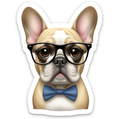 French bulldog with glasses sticker