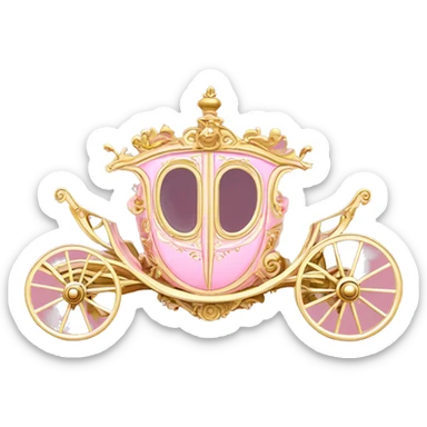 Pink and gold rococo royal carriage  sticker