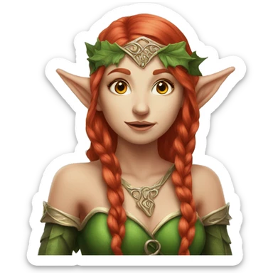 red head elf fantasy woman sticker