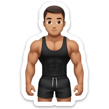 bodybuilder wearing black sticker