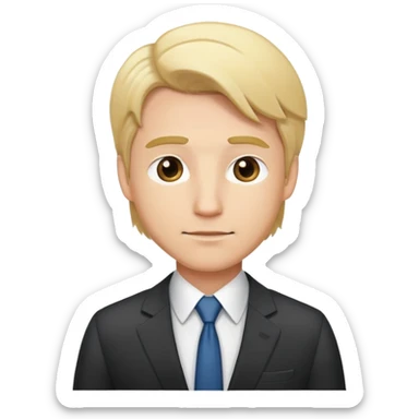 cartoon man with blonde hair in business suit sticker