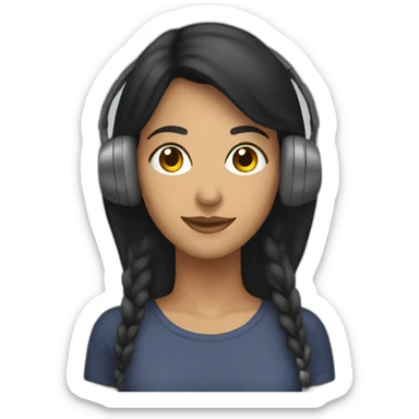 Female latina headphones user sticker